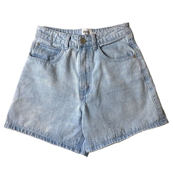 Princess Polly Lightwash‎ Denim High Waisted Mom Short Y2K 90's Women's Size 2 - Picture 2 of 10